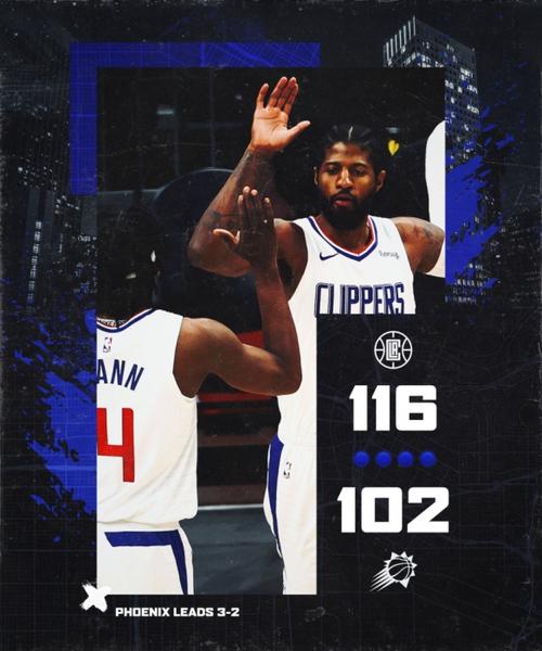nba西部决赛g5场次:快船客场大胜太阳 乔将军上40+扳回一城